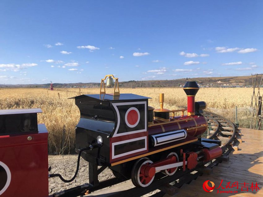 延邊州和龍市光東村稻田小火車（資料圖片）。人民網 馬俊華攝