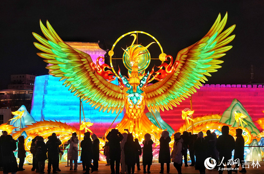 近日，長春世界雕塑園內一組組花燈驚艷亮相，吸引著大批游客觀光打卡。人民網記者 李洋攝