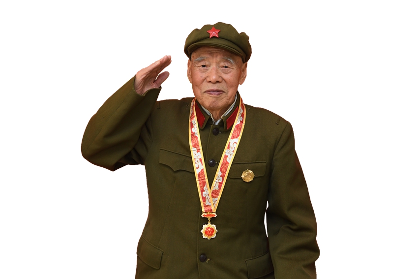 抗戰老兵韓景俊軍禮照.