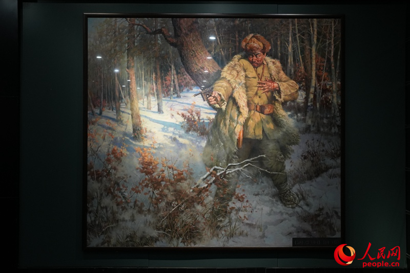 東北抗日聯(lián)軍紀念館展示的楊靖宇將軍畫像。人民網(wǎng)記者 李洋攝