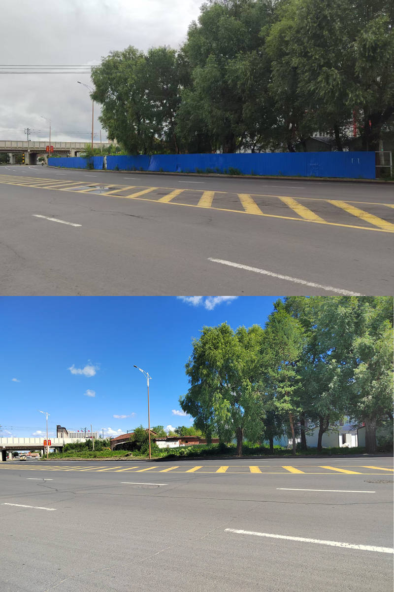 敦化高架橋南側(cè)改造前后對比