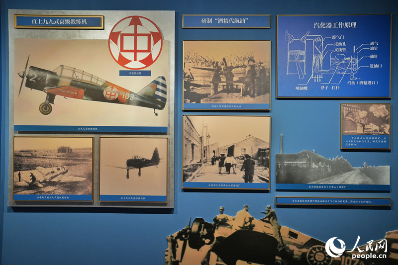 在吉林省近現代史展覽“搖籃風采”展區，介紹著東北老航校的發展歷史。人民網記者 李洋攝