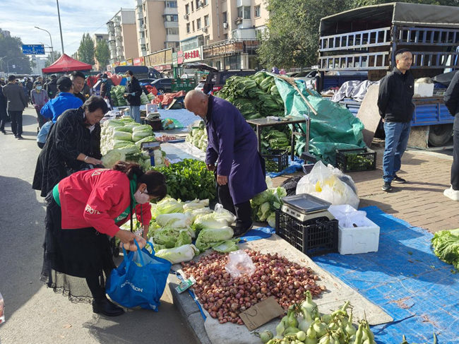 長春市秋菜銷售點。