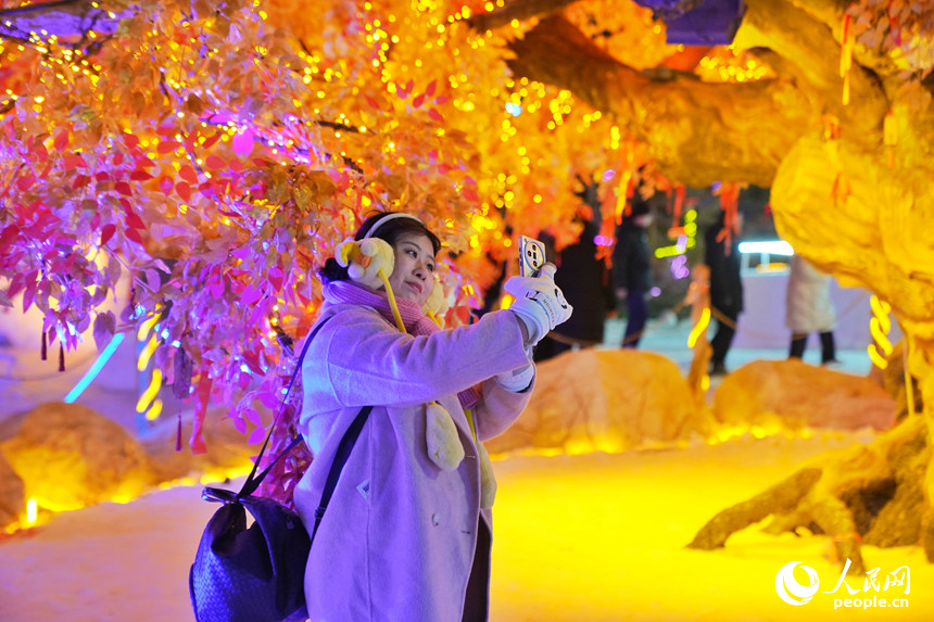 游客在園區(qū)拍照留念。人民網(wǎng)記者 李洋攝