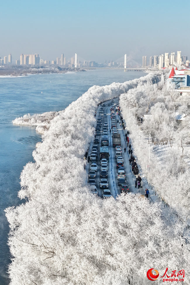 1月18日，吉林市霧凇景觀。人民網記者 李洋攝