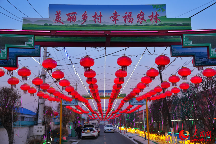 紅火的燈籠裝點著村頭巷尾。人民網記者 李洋攝